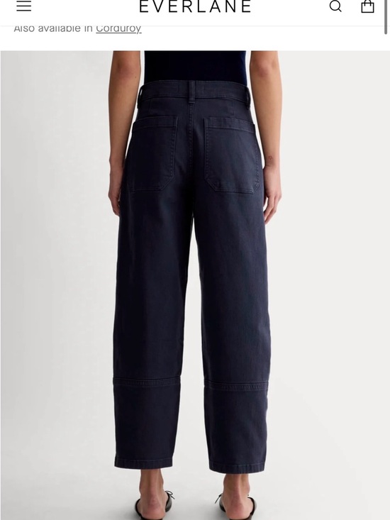 Everlane Pants - Everlane Navy Barrel Cropped Pants
